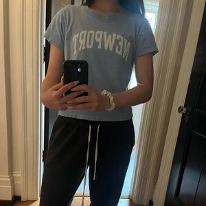 Blue Newport John Galt(Brandy Melville) Baby tee